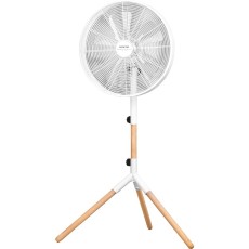 Pedestal Fan Sencor SFN 4080WH 50W with 3 Speeds and Metal White Body with Real Wood