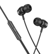 Hands Free Hoco M122 Power Earphones Stereo 3.5mm with Microphone and Operation Control Button 1.2m Black
