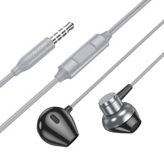 Hands Free Hoco M125 Smart Earphones Stereo 3.5mm with Microphone and Operation Control Button 1.2m Metal Grey