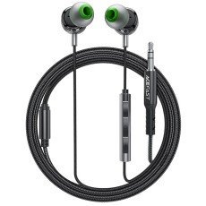 Hands Free Acefast L4 Earphones Stereo 3.5mm Braided Black 1.2m with HD Mic and Operation Buttons