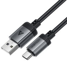 Cable Acefast C20-04 Aluminum Alloy USB-A to USB-C 3A USB2.0 Braided Black 1.2m