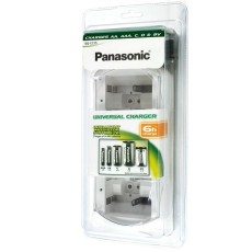 Battery Charger Panasonic BQ-CC15 Universal 4 Slots and Full Charge Detection, Fast 6hr Charge Compatible with AA/AAA/C/D/9V Batteries.
