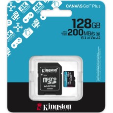 Micro SDXC 128GB Kingston CanvasGo+ Class 10 with Adapter up to 200Mb/s SDCG4/128GB