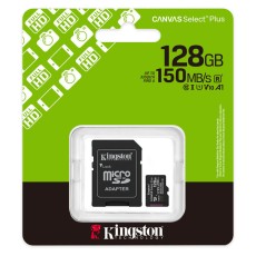 MicroSDXC 128GB Kingston Canvas Select Plus+ MicroSDXC 128GB Class 10 με SD Adapter έως 150MB/s SDCS3/128GB