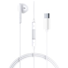 Hands Free Acefast L9 Single Earphone USB-C with HD Mic Compatible with All USB-C Devices White 1.2m