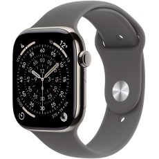 Apple Watch Series 11 5G (2025) Aluminum 46mm GPS eSIM NFC IP6X Aluminum Case Natural with Stone Grey Sport Band