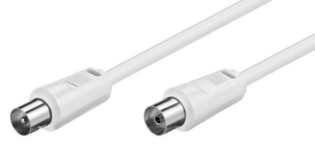 POWERTECH καλώδιο κεραίας CAB-V001, PAL, ίσιο, λευκό, 1.5m