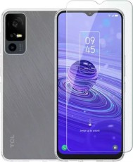 Vivid Set TPU Case + Tempered Glass TCL 40R 5G Transparent