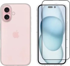 Vivid Set Gelly Case + Full Face Tempered Glass Apple iPhone 16 Plus Black