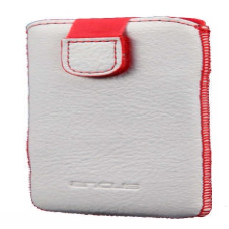 Case Protect Ancus for Apple iPhone SE 5 5S 5C Nokia 105 TA-1174 and Huawei Y360 Old Leather White with Red Stitching