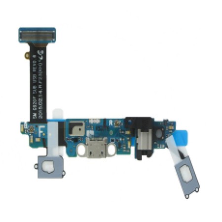 Flex Cable Samsung SM-G920F Galaxy S6 with Charging Connector, Microphone, Touch Keys and Home Button Blue - Gold Original GH96-08275B