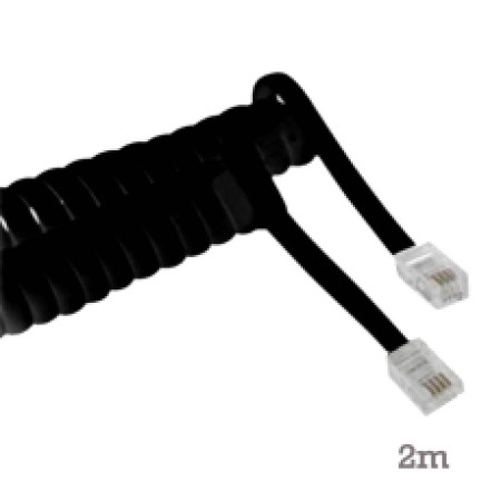 Telephone Cable Black 2m Bulk