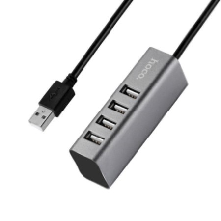 USB 2.0 Hoco HB1 4 Port Tarnish Gray