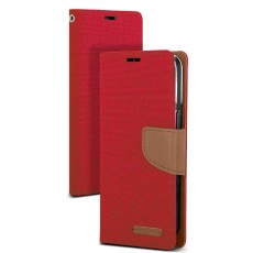 Book Case Goospery Canvas Diary for Apple iPhone 13 Pro Max Red - Camel