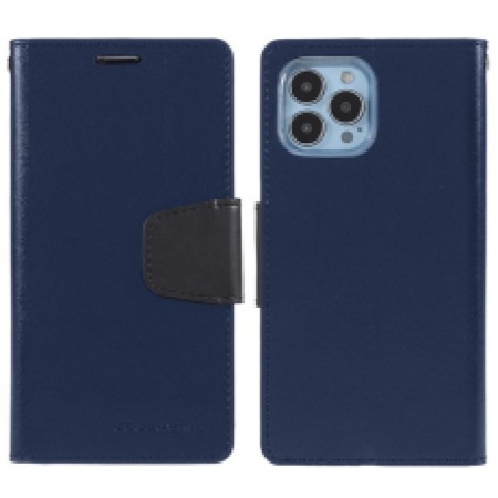 Book Case Goospery Sonata Diary Case for Apple iPhone 13 Pro Navy-Black