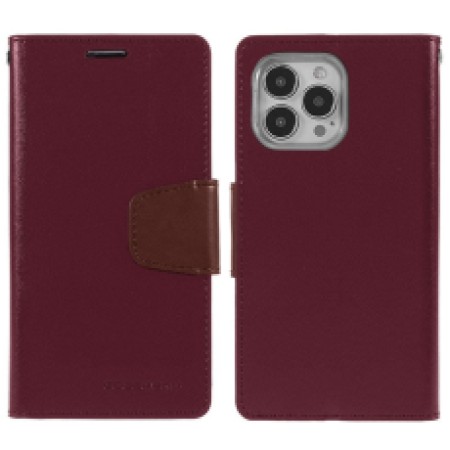 Book Case Goospery Sonata Diary Case for Apple iPhone 13 Pro Max Bordeaux