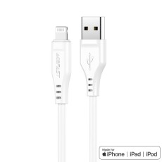 Data Cable Acefast C3-02 USB-A to Lightning Braided 2,4A Apple Certified MFI 1.2m White