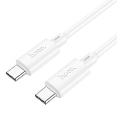 Data Cable Hoco X88 USB-C to USB-C 60W for Fast Charging and Data Transfer White 1m
