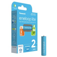 Rechargeable Battery Panasonic Eneloop Lite BK-4HCDEC4BE 550 mAh size AA Ni-MH 1.2V  4pcs with storage case