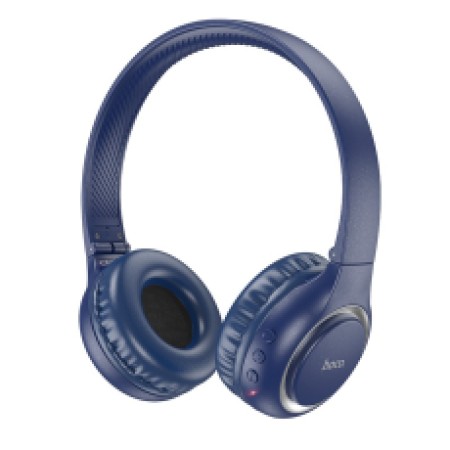 Wireless Stereo Headphone Hoco W41 Charm V5.3 200mAh with Micro SD, AUX port and Control Buttons Blue