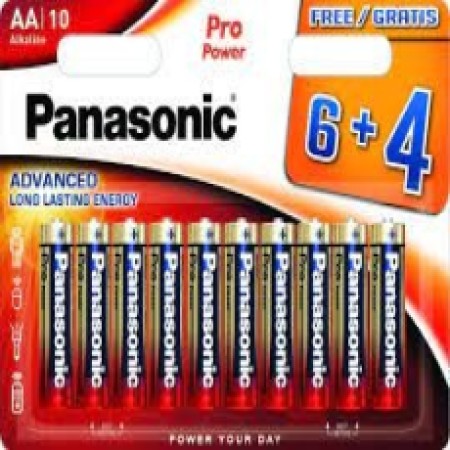 Battery Panasonic Panasonic Alcaline Prower LR6PPG/10BW6+4F size AA 1.5 V Psc. 6+ 4