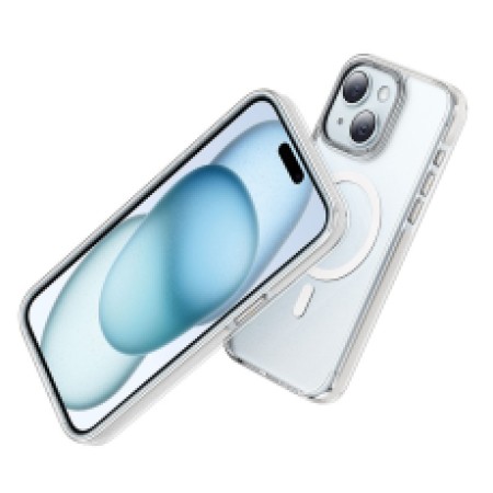 Case Hoco Magnetic Premium Series Anti-Drop Magnetic Mag-charge for Apple iPhone 15 Transparent Grey