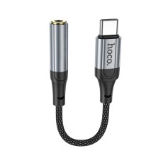 Audio Adaptor Hoco LS36 Fresh USB-C to 3.5mm Hi-Fi Braided 12cm Black