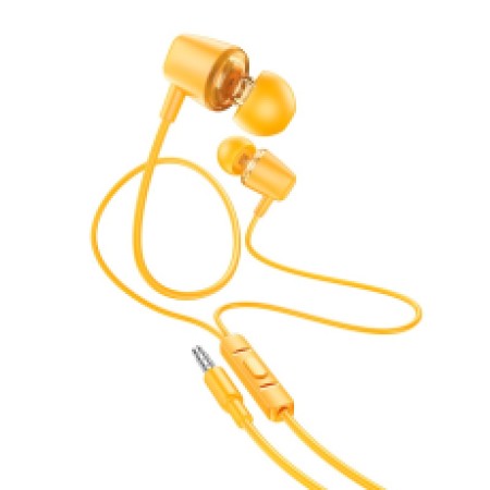 Hands Free Hoco M107 Discoverer Universal Earphones 3.5mm Yellow 1.2m