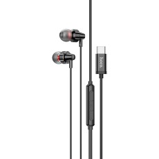 Hands Free Hoco M90 Delight Earphones Deep Bass Stereo USB-C Compatible with All USB-C Devices Black 1.2m