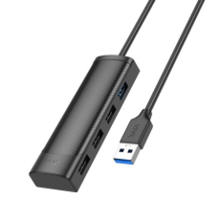 Hub USB Hoco HB41 Easy Safety 4-in-1 USB to USB 3.0 5Gbps and 3xUSB2.0 480Mbps 1,2m Black