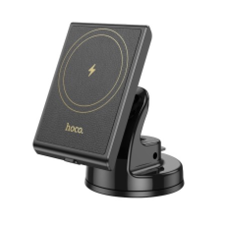 Car Mount Hoco HW20 Precious with Magnetic Wireless Fast Charger up to 15W USB Black 4.5"-7"