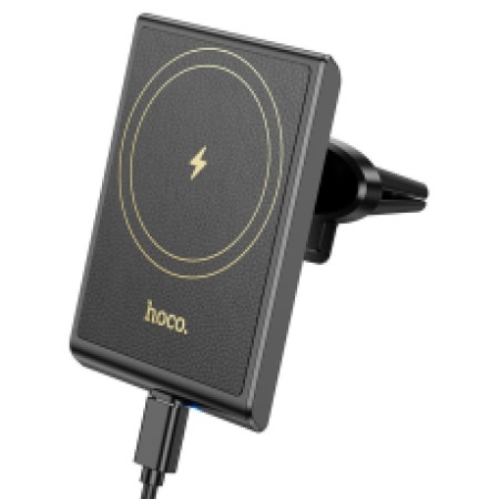 Car Mount Hoco HW19 Precious with Magnetic Wireless Fast Charger up to 15W USB Black 4.5"-7"