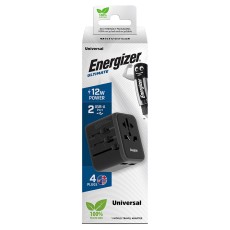 International Adapter And Charger Energizer TA637A  USN/CN AU UK EU  με 2XUSB-A 12W Black