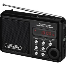 Portable Pocket Radio with USB, Micro SD, MP3 2W Sencor SRD 215 B Black