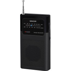 Portable Analog AM/FM Pocket Radio 3.5mm 3AAA Sencor SRD 1100 B Black