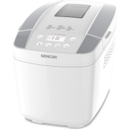 Bread maker with LCD screen and 2 kneading hooks Sencor SBR 0770WH White