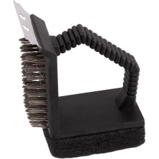 BBQ Cleaning Brush 3 in 1 with Scraper and Sponge 15cm Lamart LT5021 Black