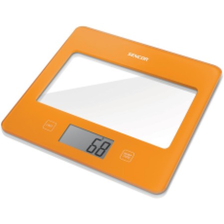 Kitchen Scale 5Kg LCD Screen UltraSlim Glass Sencor SKS 5033OR Orange