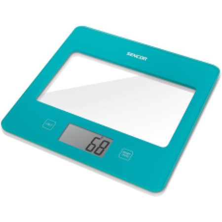 Kitchen Scale 5Kg LCD Screen UltraSlim Glass Sencor SKS 5037TQ Turquoise