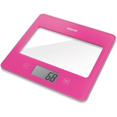 Kitchen Scale 5Kg LCD Screen UltraSlim Glass Sencor SKS 5038RS Pink