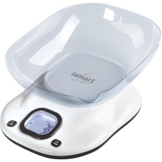 Kitchen Scale 10kg with 1lt Bucket LCD BANG Lamart LT7073 White