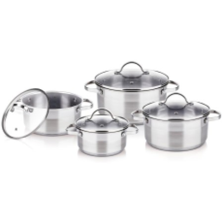 ELEGANT Cookware Set Stainless Steel 8pc Lamart LTSSSET8 Silver