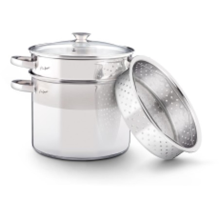 Pasta Pot with Strainer & Steam Basket 22cm 6lt Stainless Steel Lamart LT1067