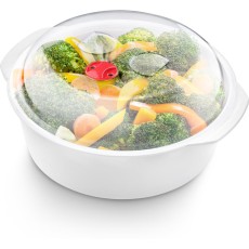 Plastic Food Container Suitable for Microwaves 1.2lt 22cm WAVE Lamart LT7015 White