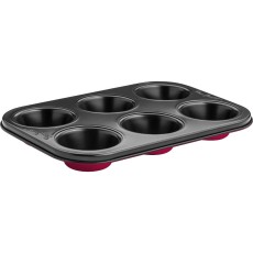 Pastry Mold for 6 Muffins Non-stick 26.5X18cm Lamart LT3071 Red