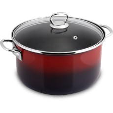 Enamel Pot 22x13cm 4.3lt Lamart LT1183 Red/Black