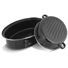 Enamel Pot with Lid 6.3+3.2lt Lamart LT1185 Black/Red