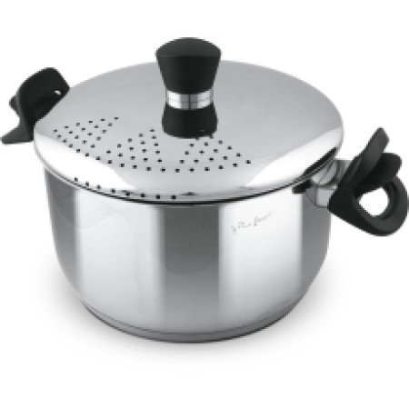 Pot with Strainer Lid 24cm 6lt Stainless Steel Lamart LT1206