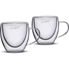 Set of Glass Espresso Cups with Handles & Double Wall 75ml Lamart LT9025 Transparent 2pcs