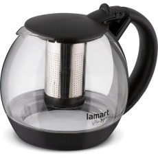 Teapot with Filter Glass BULB 2lt 18cm Lamart LT7058 Transparent/Black